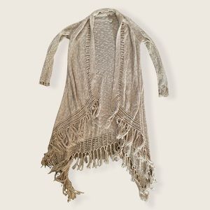 LUCKY BRAND FRINGE CARDIGAN